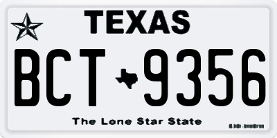 TX license plate BCT9356