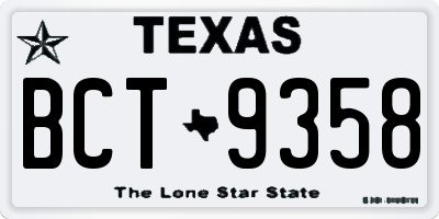 TX license plate BCT9358