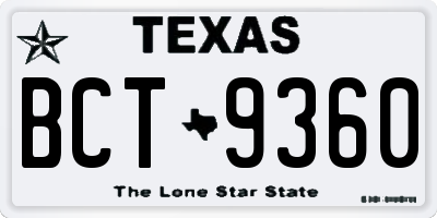 TX license plate BCT9360