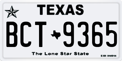 TX license plate BCT9365