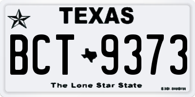 TX license plate BCT9373