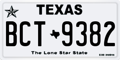 TX license plate BCT9382
