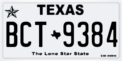 TX license plate BCT9384