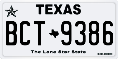 TX license plate BCT9386