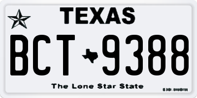 TX license plate BCT9388