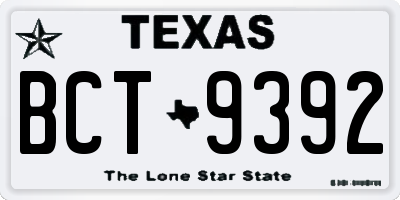 TX license plate BCT9392