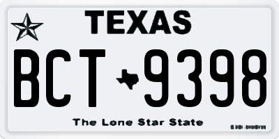 TX license plate BCT9398