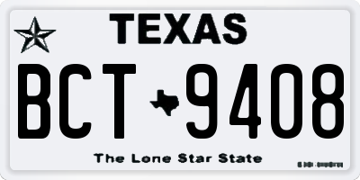 TX license plate BCT9408