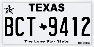 TX license plate BCT9412