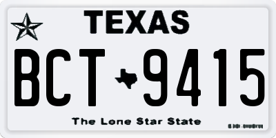 TX license plate BCT9415