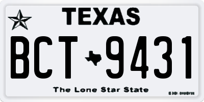 TX license plate BCT9431