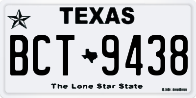 TX license plate BCT9438