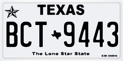 TX license plate BCT9443