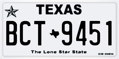 TX license plate BCT9451