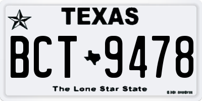 TX license plate BCT9478