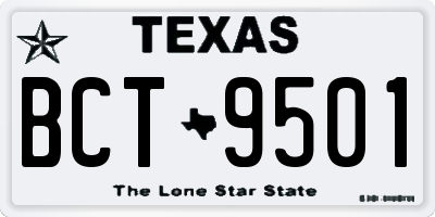 TX license plate BCT9501