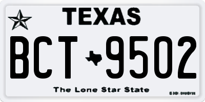 TX license plate BCT9502