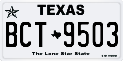 TX license plate BCT9503