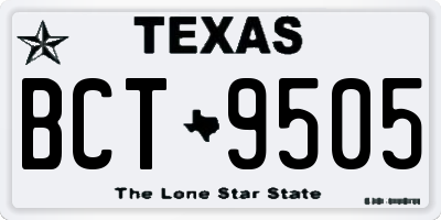 TX license plate BCT9505