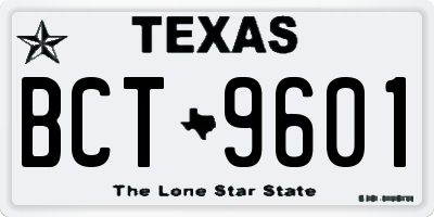 TX license plate BCT9601
