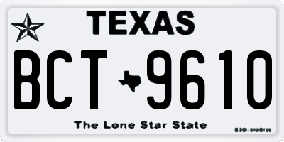 TX license plate BCT9610