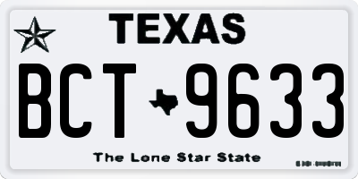 TX license plate BCT9633