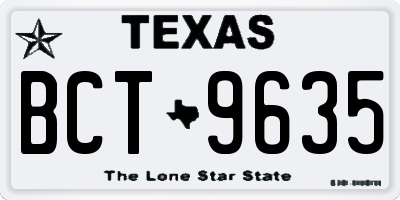 TX license plate BCT9635
