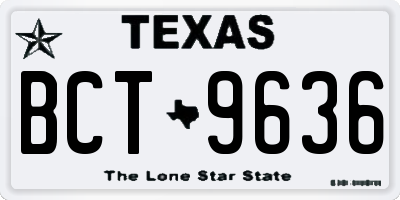 TX license plate BCT9636