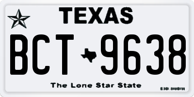 TX license plate BCT9638
