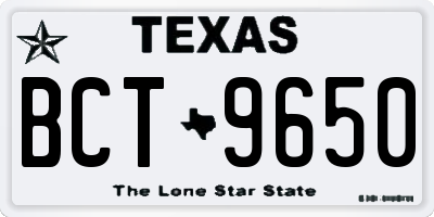 TX license plate BCT9650