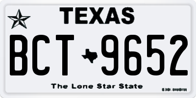 TX license plate BCT9652