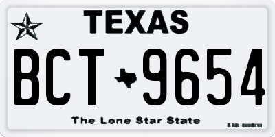 TX license plate BCT9654