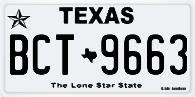 TX license plate BCT9663