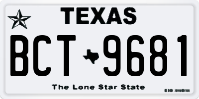 TX license plate BCT9681