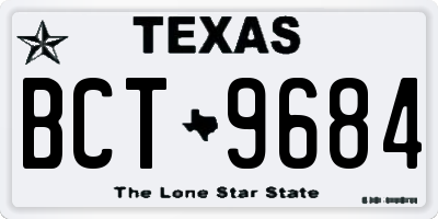 TX license plate BCT9684