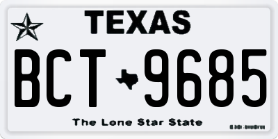 TX license plate BCT9685