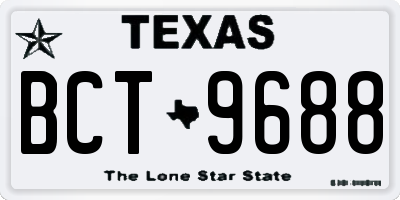 TX license plate BCT9688