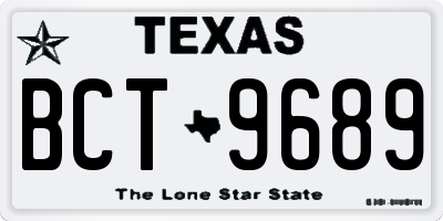 TX license plate BCT9689