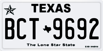 TX license plate BCT9692