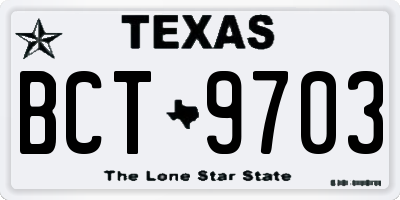 TX license plate BCT9703
