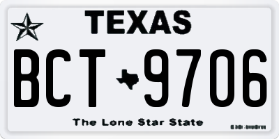 TX license plate BCT9706