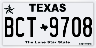 TX license plate BCT9708