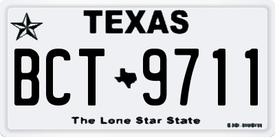 TX license plate BCT9711