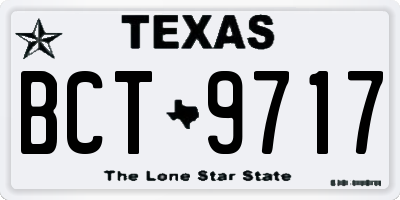 TX license plate BCT9717
