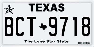 TX license plate BCT9718