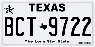 TX license plate BCT9722