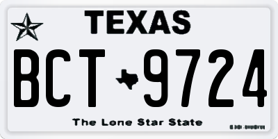 TX license plate BCT9724