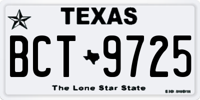 TX license plate BCT9725