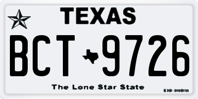 TX license plate BCT9726