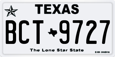 TX license plate BCT9727